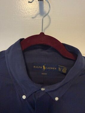 Ralph Lauren Navy Slim Fit Button-Down Shirt